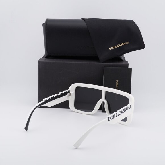 Dolce & Gabbana DG6204 331287 Shield Sunglasses - White/Dark Grey main image 8